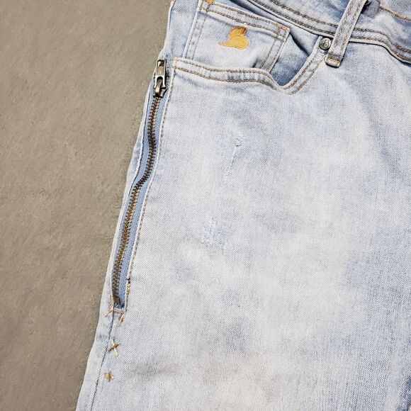 Kuwalla Men's Blue Grey Destroyed Denim Skinny Fit Jeans KUL-K5 Size 30 - Picture 5 of 16